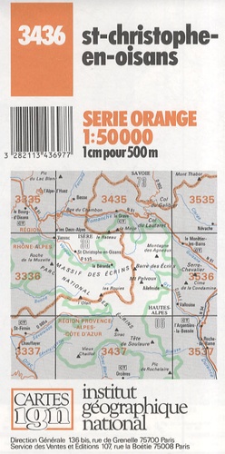  IGN - St-Christophe-en-Oisans - Carte topographique 1/50 000.