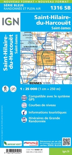 St-Hilaire-du-Harcouët, St-James. 1/25 000