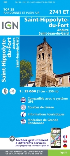 St-Hippolyte-du-Fort. Anduze, St-Jean-du-Gard : 1/25 000