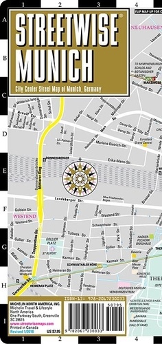  Michelin - Streetwise Munich, 1/14 000 - City Center Street Map of Munich, Germany.