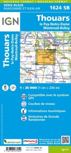 Thouars, le Puy-Notre-Dame, Montreuil-Bellay. 1/25 000