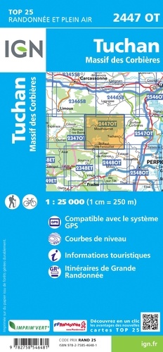 Tuchan, Massif des Corbières. 1/25 000