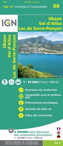 Ubaye Val d'Allos Lac de Serre-Ponçon. 1/75 000