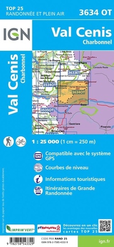 Val Cenis Charbonnel. 1/25 000