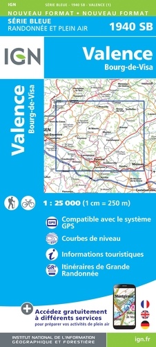 Valence, Bourg-de-Visa. 1/25 000