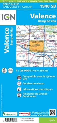 Valence, Bourg-de-Visa. 1/25 000