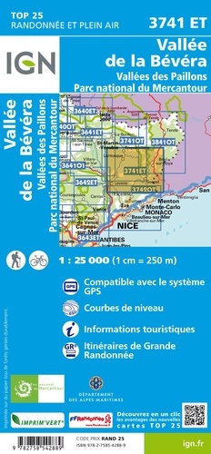 Vallées de la Bévéra et des Paillons PN du Mercantour. 1/25 000