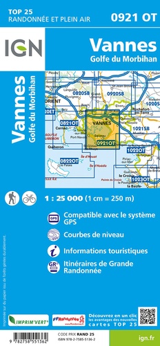 Vannes, Golfe-du-Morbihan. 1/25 000 5e édition