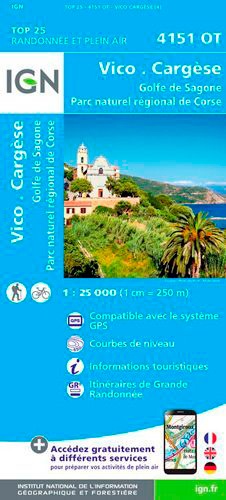 Vico, Cargèse, Golf de Sagone. 1/25 000 4e édition