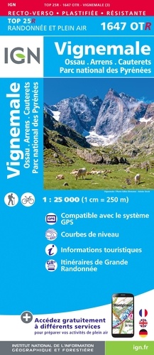 Vignemale. Ossau, Arrens, Cauterets, Parc national des Pyrénées. 1/25 000