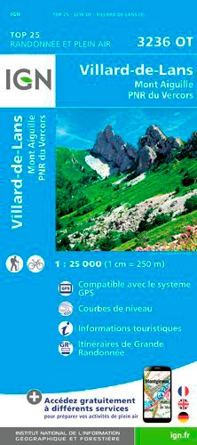  IGN - Villard-de-Lans Mont Aiguille PNR du Vercors - 1/25 000.