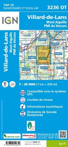 Villars-de-Lans Mont Aiguille PNR du Vercors. 1/25 000