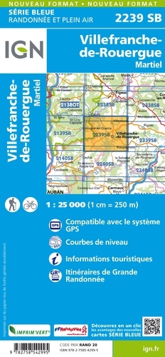 Villefranche-de-Rouergue Martiel. 1/25 000