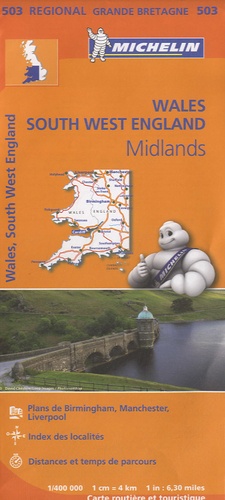  Michelin - Wales, South West England, Midlands - 1/400 000.