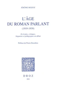 L'âge du roman parlant (1919-1939)