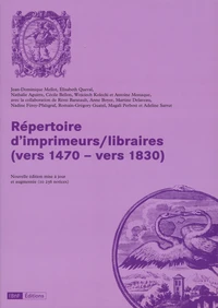Répertoire d'imprimeurs/libraires (vers 1470 - vers 1830)