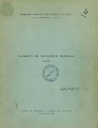 Eléments de sociologie générale