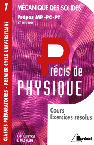  Mesplede et Jean-Louis Queyrel - Mecanique Des Solides. Cours, Exercices Resolus, Mp, Pc, Pt.