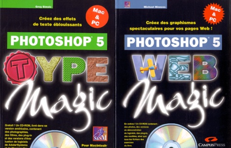 Michael Ninness - Photoshop 5 Magic Coffret 2 Volumes : Web Magic. Type Magic. Avec Cd-Rom.