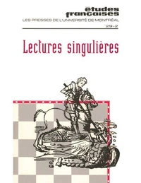 Études françaises. Volume 29, numéro 2, automne 1993