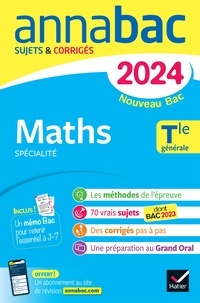 Michel Abadie et Hervé Kazmierczak - Annales du bac Annabac 2024 Maths Tle générale (spécialité) - sujets corrigés nouveau Bac.