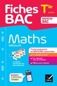 Michel Abadie et Jacques Delfaud - Fiches bac Maths Tle (spécialité) - Bac 2024 - tout le programme en fiches de révision détachables.