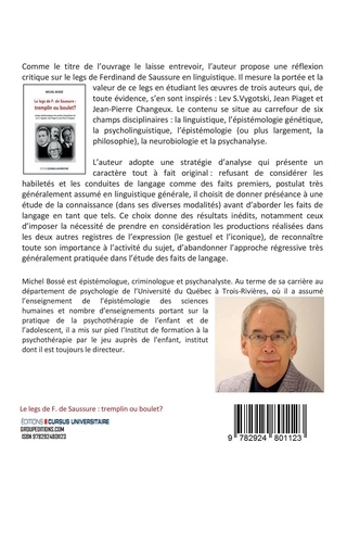 Le legs de F. de Saussure : tremplin ou boulet ?. Analyse épistémologique des positions linguistiques de Lev S. Vygotski, Jean Piaget et Jean-Pierre Changeux