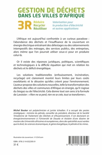 Gestion de déchets dans les villes d'Afrique. Réduire-Recycler-Réutiliser (3R) Valorisation pour la production d'électricité et autres applications