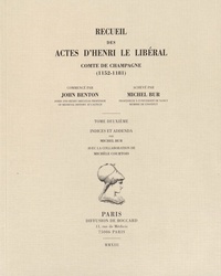 Goodtastepolice.fr Recueil des actes d'Henri le Libéral comte de Champagne (1152-1181) - Tome 2, Indices et addenda Image