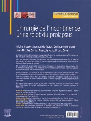 Chirurgie de l'incontinence urinaire et du prolapsus 2e édition