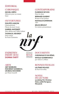 La Nouvelle Revue Française N° 615, novembre 2015