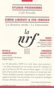 La Nouvelle Revue Française N° 620, septembre 2016