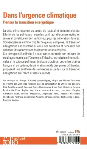 Dans l'urgence climatique. Penser la transition énergétique