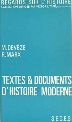 Textes et documents d'histoire moderne