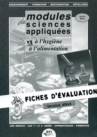Michel Faraguna - Module De Sciences Appliquees A L'Hygiene Et A L'Alimentation Bep Cap Fiches Evaluation Eleve.