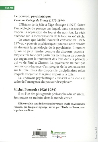 Le pouvoir psychiatrique. Cours au Collège de France (1973-1974)