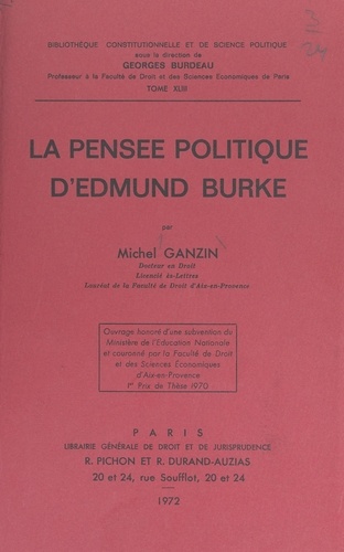La pensée politique d'Edmund Burke