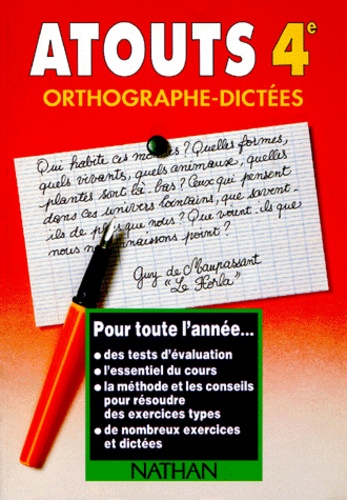 Michel Gey et Daniel Duprez - Orthographe-Dictees 4eme. Edition 1995.