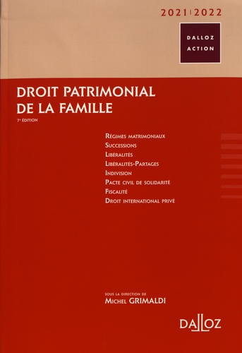 Droit patrimonial de la famille  Edition 2021-2022