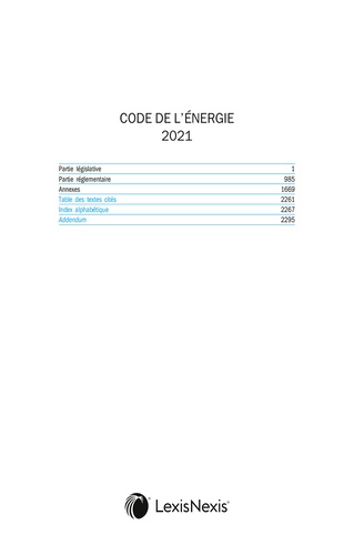 Code de l'énergie  Edition 2021