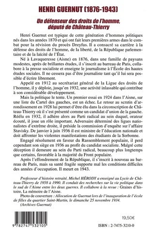Henri Guernut (1876-1943). Un Defenseur Des Droits De L'Homme Depute De Chateau-Thierry