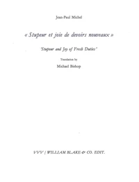 "Stupeur et joie de devoirs nouveaux"