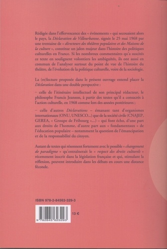 "Non public" & droits culturels. Eléments pour une (re)lecture de la Déclaration de Villeurbanne (25 mai 1968)