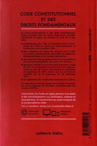 Code constitutionnel et des droits fondamentaux 2023. Annoté et commenté en ligne  Edition 2023