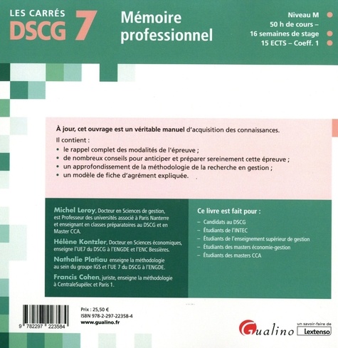 Mémoire professionnel DSCG 7 2e édition