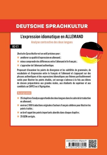 Deutsche Sprachkultur. B2-C1. L'expression idiomatique en allemand. Analyse contrastive des deux langues