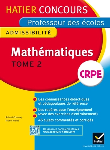 Concours professeur des écoles 2015 - Mathématiques Tome 2 - Epreuve écrite d'admissibilité