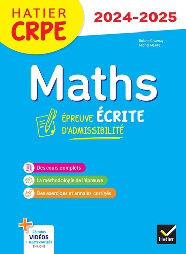 Mathématiques CRPE Epreuve écrite d'admissibilité  Edition 2024-2025