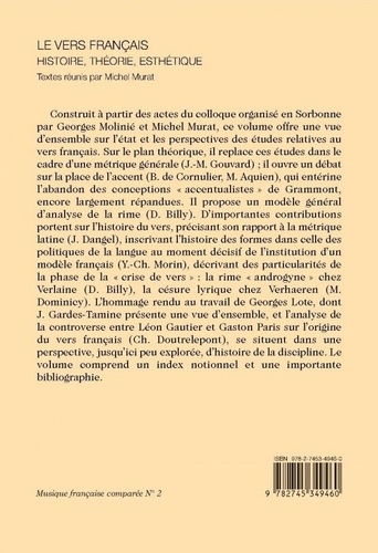 Le vers français. Histoire, théorie, esthétique