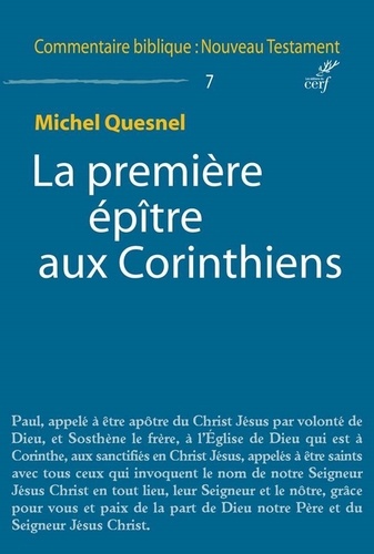 Michel Quesnel - La première épître aux Corinthiens.